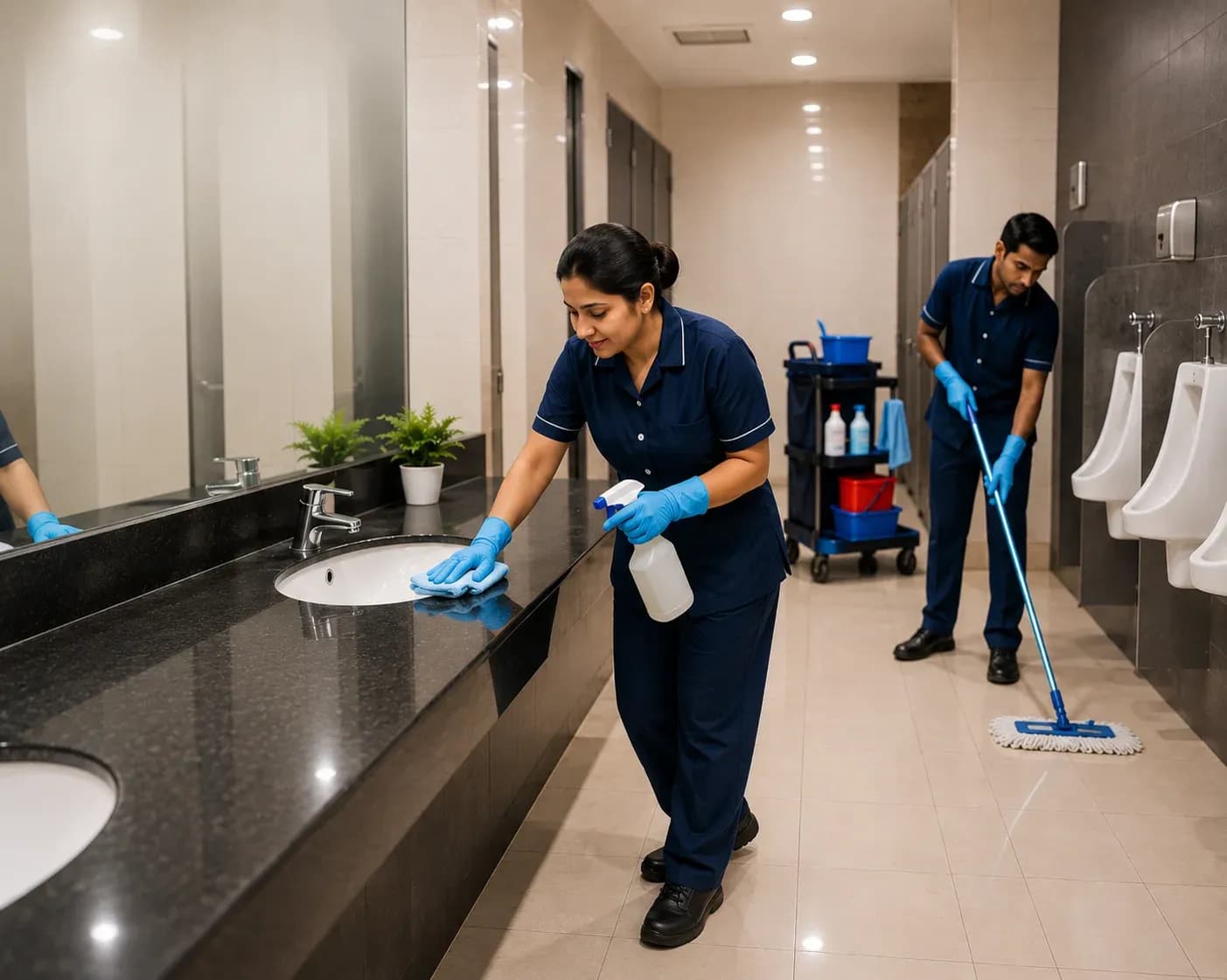 Restrooms Cleaning